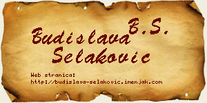 Budislava Selaković vizit kartica